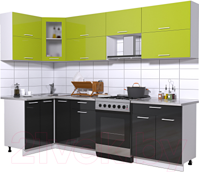 Готовая кухня Интерлиния Мила Gloss 60-12x27 - фото