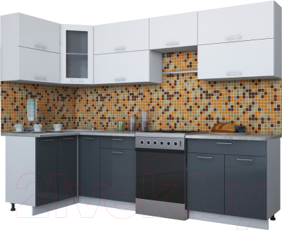 Готовая кухня Интерлиния Мила Gloss 60-12x28 - фото
