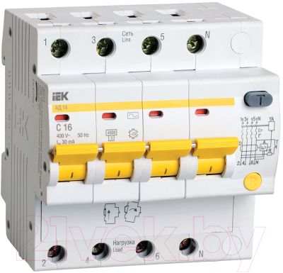 Дифференциальный автомат IEK MAD10-4-016-C-030 - фото