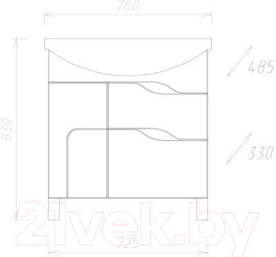 Тумба под умывальник Onika Веронэлла 75.13 (107514)