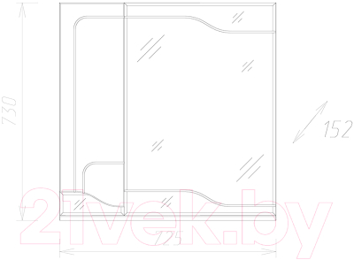 Шкаф с зеркалом для ванной Onika Веронэлла 75.00