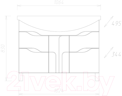 Тумба под умывальник Onika Веронэлла 105.16