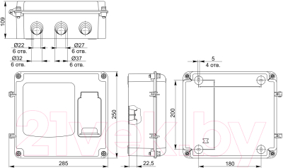 Бокс пластиковый IEK MSP1-N-03-55