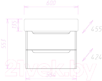 Тумба под умывальник Onika Неаполь 60.13 (106104)