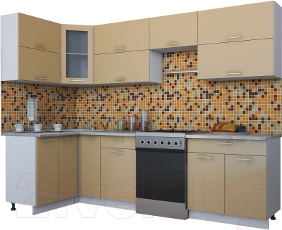 Готовая кухня Интерлиния Мила Gloss 60-12x28 - фото