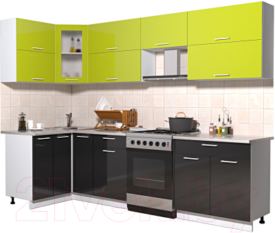 Готовая кухня Интерлиния Мила Gloss 60-12x28 - фото