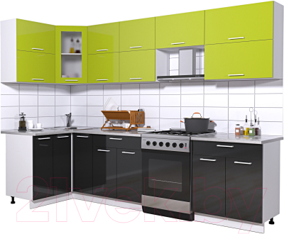 Готовая кухня Интерлиния Мила Gloss 60-12x29 - фото