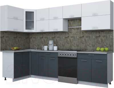 Готовая кухня Интерлиния Мила Gloss 60-12x30 - фото