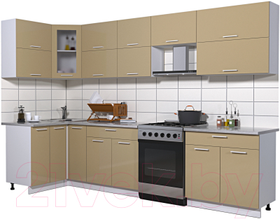 Готовая кухня Интерлиния Мила Gloss 60-12x31 - фото