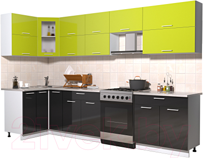 Готовая кухня Интерлиния Мила Gloss 60-12x31 - фото