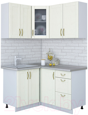 Готовая кухня Интерлиния Мила Крафт 1.2x1.4 - фото