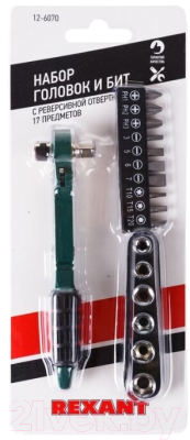 Набор головок, бит Rexant 12-6070
