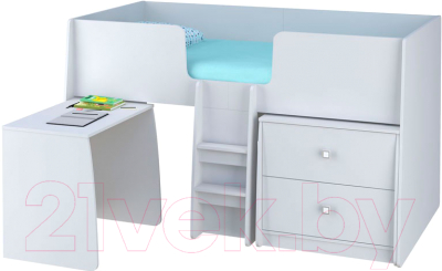 Комод Polini Kids Simple 4100 с 2 ящиками (белый)