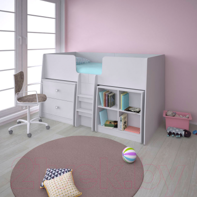 Комод Polini Kids Simple 4100 с 2 ящиками (белый)