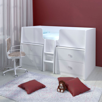 Комод Polini Kids Simple 4100 с 2 ящиками (белый)