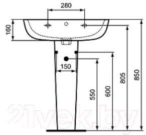 Пьедестал Ideal Standard Esedra T283901