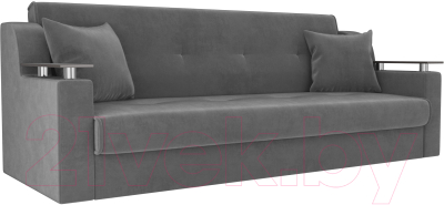 Диван Лига Диванов Сенатор / 100623 (велюр MR, серый) - фото