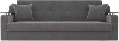 Диван Лига Диванов Сенатор / 100623 (велюр MR, серый)