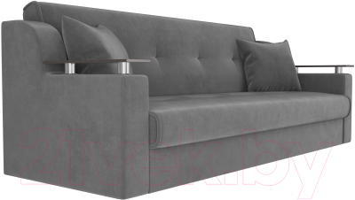 Диван Лига Диванов Сенатор / 100623 (велюр MR, серый)