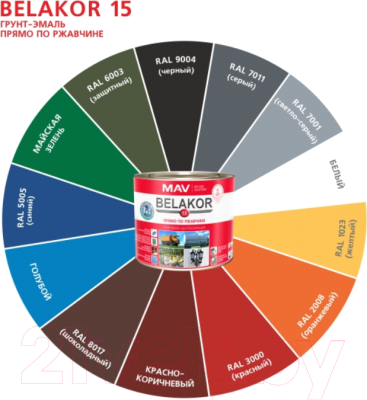Грунт-эмаль MAV Belakor-15 Ral 9004