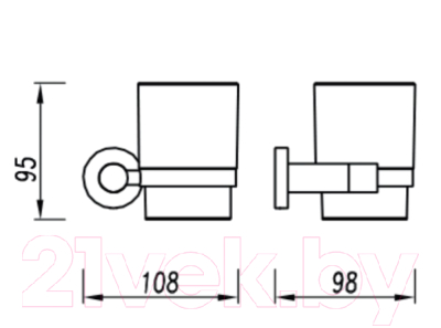 Стакан для зубной щетки и пасты Omnires MP60320CR