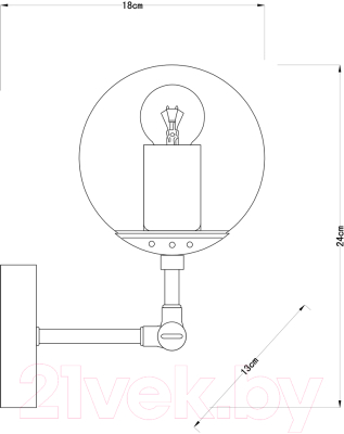 Бра Arte Lamp Bolla A1664AP-1BK