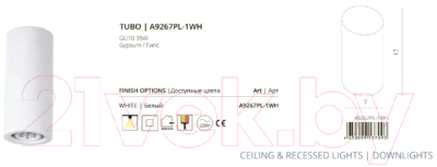 Точечный светильник Arte Lamp Tubo A9267PL-1WH