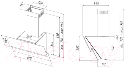 Вытяжка наклонная Akpo Balance Eco 60 WK-4