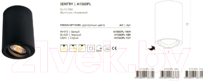 Точечный светильник Arte Lamp Sentry A1560PL-1BK