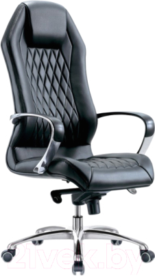 Кресло офисное Бюрократ Aura (кожа черный) - фото