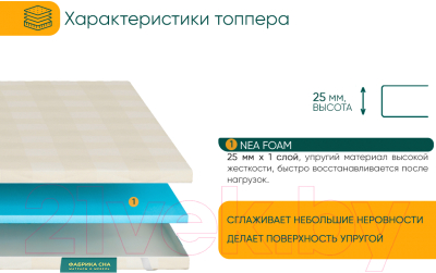 Наматрасник ортопедический Фабрика сна Топпер Т-1 100x190