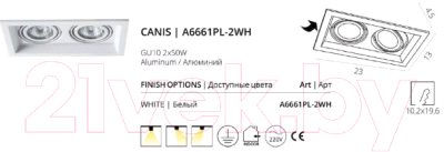 Комплект точечных светильников Arte Lamp Canis A6661PL-2WH