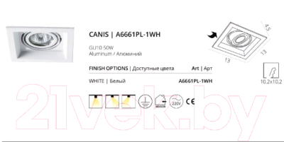 Точечный светильник Arte Lamp Canis A6661PL-1WH