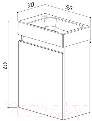 Тумба под умывальник Belux Темпо НП 50
