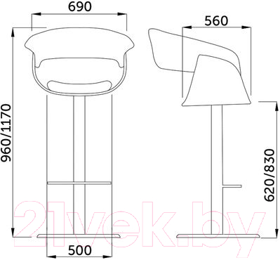 Стул барный AksHome Rossi