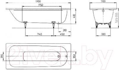 Ванна стальная Kaldewei Saniform Plus 363-1 170x70 (easy-clean)