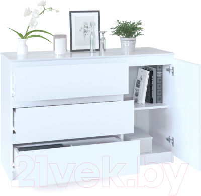 Тумба Сокол-Мебель Т-3Р (белый)