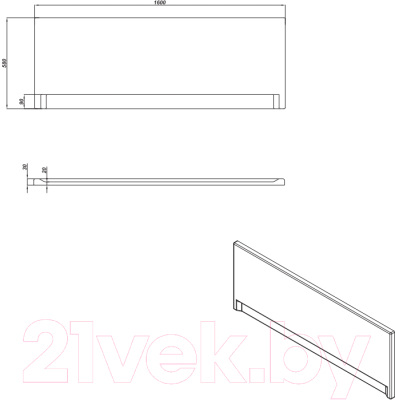 Экран для ванны Cersanit Универсальный Тип 1 160