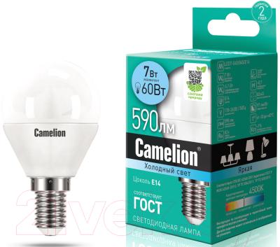 Лампа Camelion LED7-G45-845-E14 / 12071