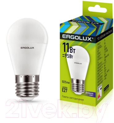 Лампа Ergolux LED-G45-11W-E27-6K / 13632 - фото