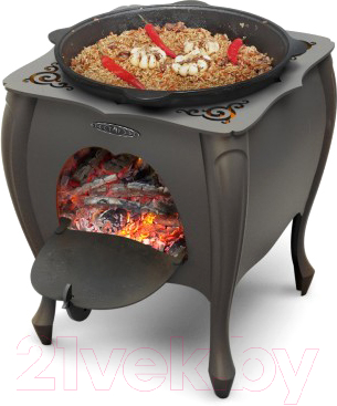 Печь-мангал ТМФ Зухра под казан (черная бронза)