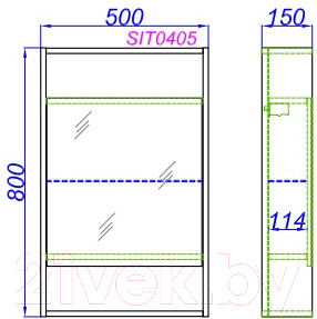 Шкаф с зеркалом для ванной Aqwella Сити 50 / SIT0405DK