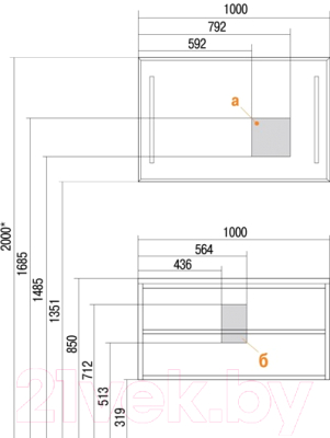 Тумба под умывальник Акватон Римини 100 (1A232801RN010)