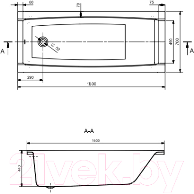 Ванна акриловая Santek Санторини 160x70 (1WH302494)