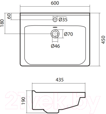 Умывальник Santek Миранда 60 (1WH302421)