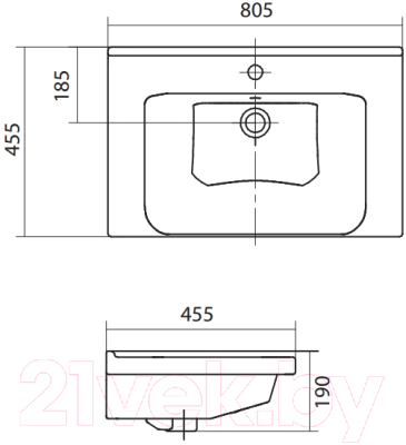 Умывальник Santek Миранда 80 (1WH302251)