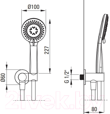 Душевая система со смесителем Deante Cascada Arnika Nero NAC N9QP
