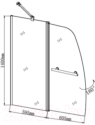 Стеклянная шторка для ванны Grossman GR-100/2