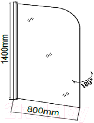 Стеклянная шторка для ванны Grossman GR-100P