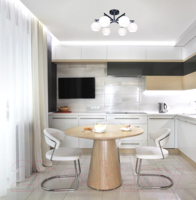 Люстра Евросвет 30145/6 (хром/венге)